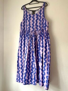 Nooworks Lavender and squiggle print linen dress